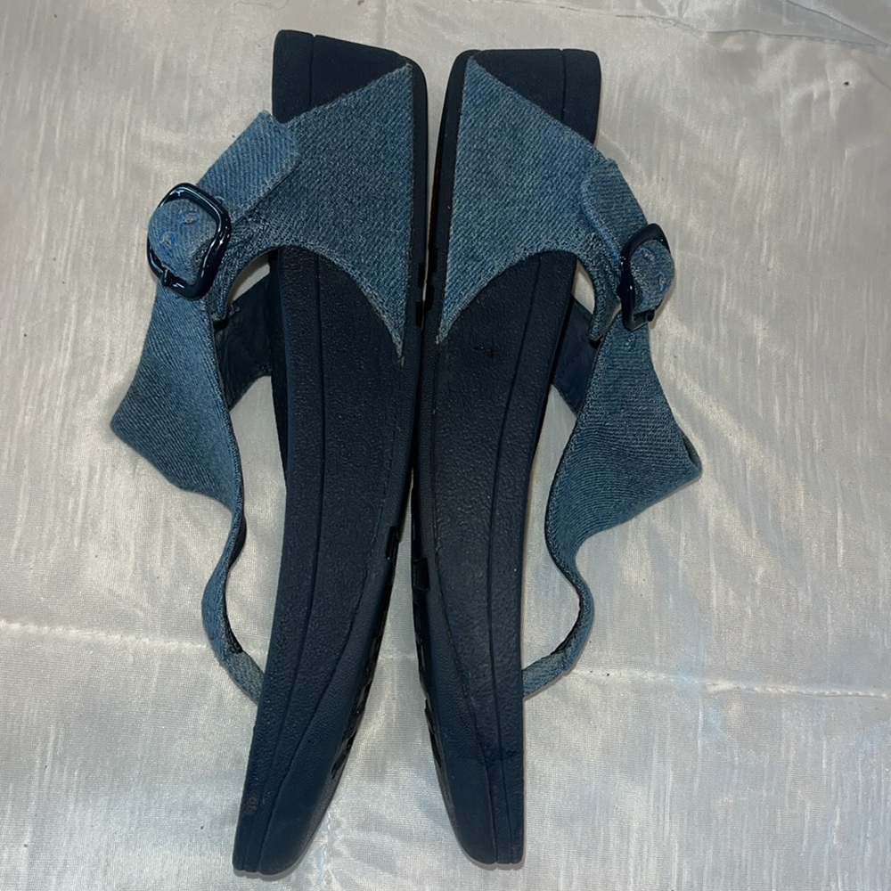 FitFlop The Skinny Denim Toe-Thong Sandals Women’s Size 6 Comfort Flip Flops - Picture 8 of 10